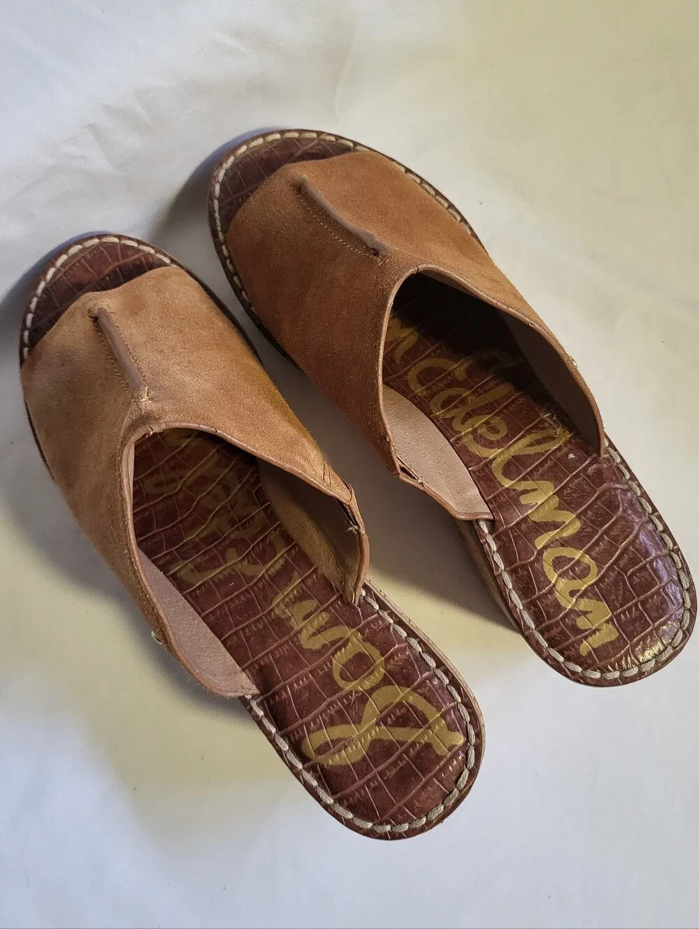Sam Edelman Ranger Wedge Platform Sandals Women Size 8 Cork Heel Suede Upper - Picture 7 of 11